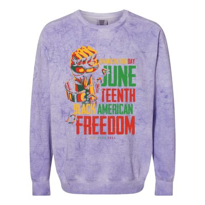 Juneteenth African American Freedom Black Wo Juneteenth Colorblast Crewneck Sweatshirt