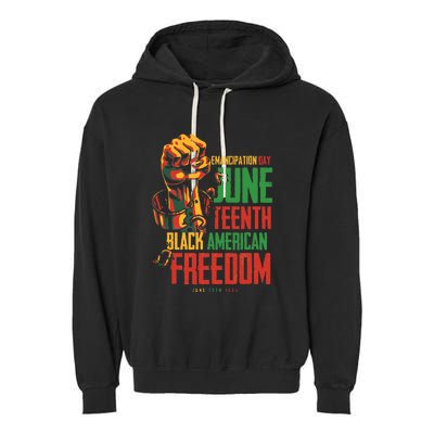 Juneteenth African American Freedom Black Wo Juneteenth Garment-Dyed Fleece Hoodie