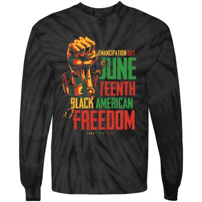 Juneteenth African American Freedom Black Wo Juneteenth Tie-Dye Long Sleeve Shirt