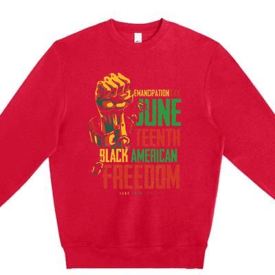 Juneteenth African American Freedom Black Wo Juneteenth Premium Crewneck Sweatshirt