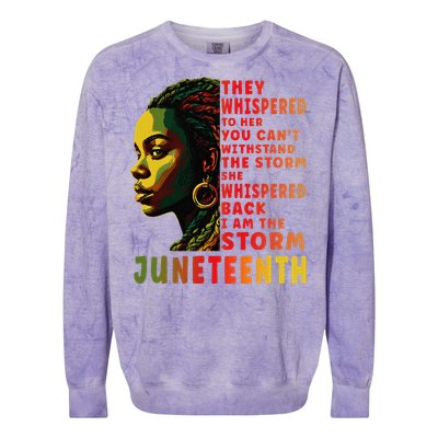 Juneteenth Afro American Black Women Colorblast Crewneck Sweatshirt