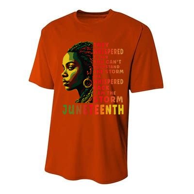 Juneteenth Afro American Black Women Performance Sprint T-Shirt