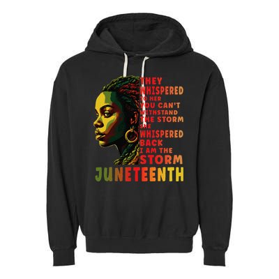 Juneteenth Afro American Black Women Garment-Dyed Fleece Hoodie