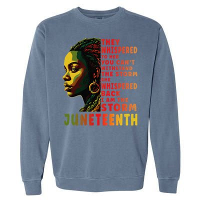 Juneteenth Afro American Black Women Garment-Dyed Sweatshirt