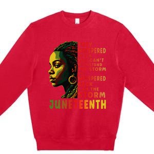 Juneteenth Afro American Black Women Premium Crewneck Sweatshirt