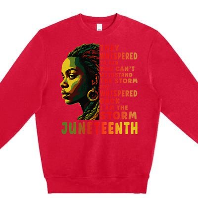 Juneteenth Afro American Black Women Premium Crewneck Sweatshirt