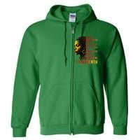 Juneteenth Afro American Black Women Full Zip Hoodie