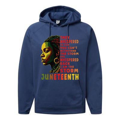 Juneteenth Afro American Black Women Performance Fleece Hoodie