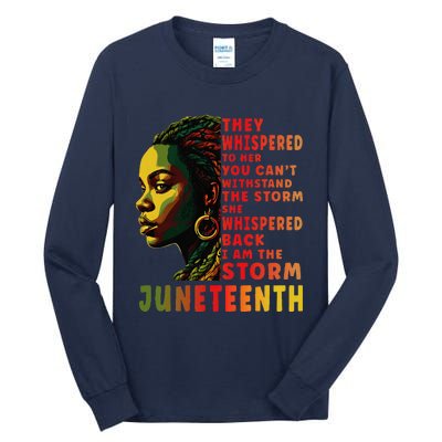 Juneteenth Afro American Black Women Tall Long Sleeve T-Shirt