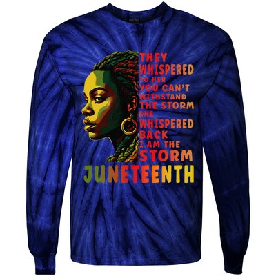 Juneteenth Afro American Black Women Tie-Dye Long Sleeve Shirt