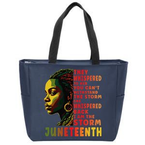 Juneteenth Afro American Black Women Zip Tote Bag