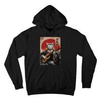 Japanese Anime Art Samurai Cat Guitarist Hoodie