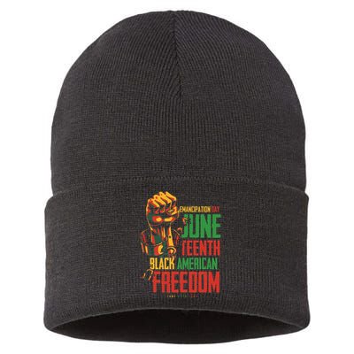 Juneteenth African American Freedom Black  Juneteenth Sustainable Knit Beanie