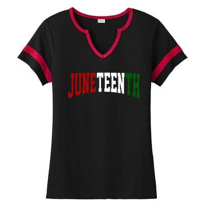 Juneteenth African American Ladies Halftime Notch Neck Tee