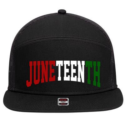 Juneteenth African American 7 Panel Mesh Trucker Snapback Hat