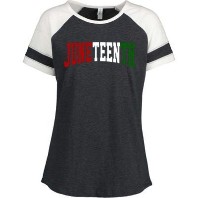 Juneteenth African American Enza Ladies Jersey Colorblock Tee