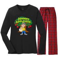 Johnny Appleseed Apple Day Sept 26 Celebrate Legends Women's Long Sleeve Flannel Pajama Set 