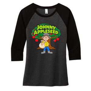 Johnny Appleseed Apple Day Sept 26 Celebrate Legends Women's Tri-Blend 3/4-Sleeve Raglan Shirt