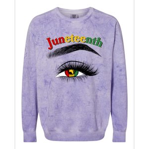 Juneteenth African American Woman Eye Colorblast Crewneck Sweatshirt