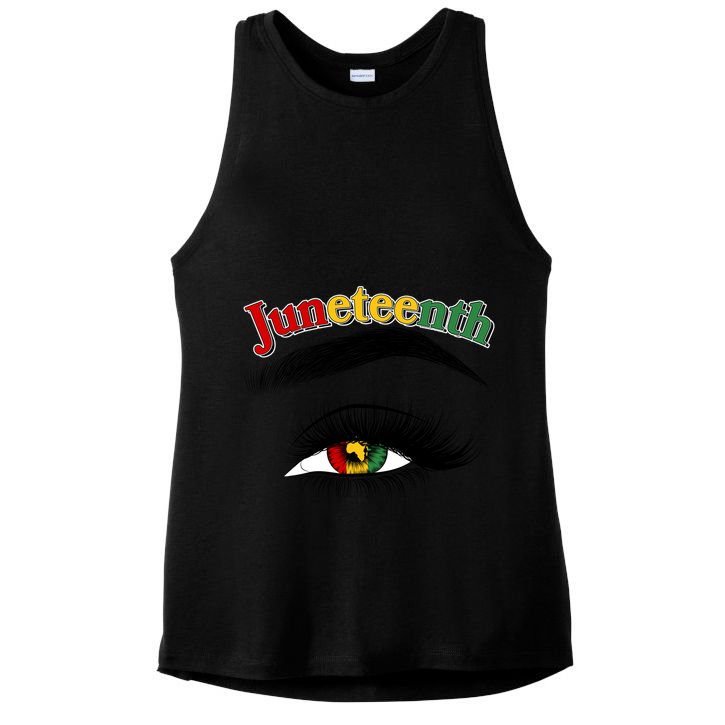 Juneteenth African American Woman Eye Ladies PosiCharge Tri-Blend Wicking Tank