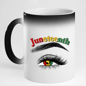 Juneteenth African American Woman Eye 11oz Black Color Changing Mug