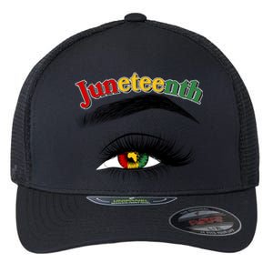 Juneteenth African American Woman Eye Flexfit Unipanel Trucker Cap