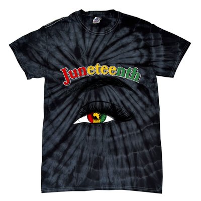 Juneteenth African American Woman Eye Tie-Dye T-Shirt