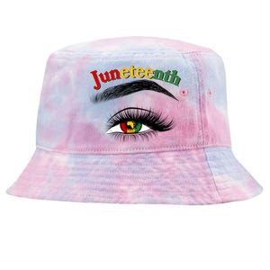 Juneteenth African American Woman Eye Tie-Dyed Bucket Hat