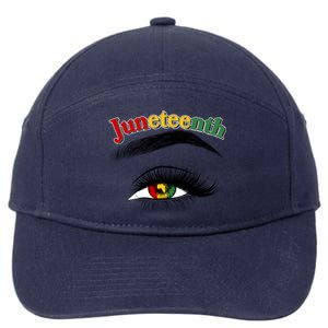 Juneteenth African American Woman Eye 7-Panel Snapback Hat