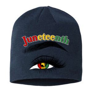 Juneteenth African American Woman Eye Sustainable Beanie