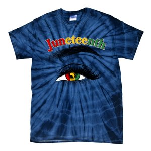 Juneteenth African American Woman Eye Tie-Dye T-Shirt