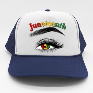 Juneteenth African American Woman Eye Trucker Hat