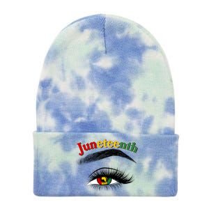 Juneteenth African American Woman Eye Tie Dye 12in Knit Beanie