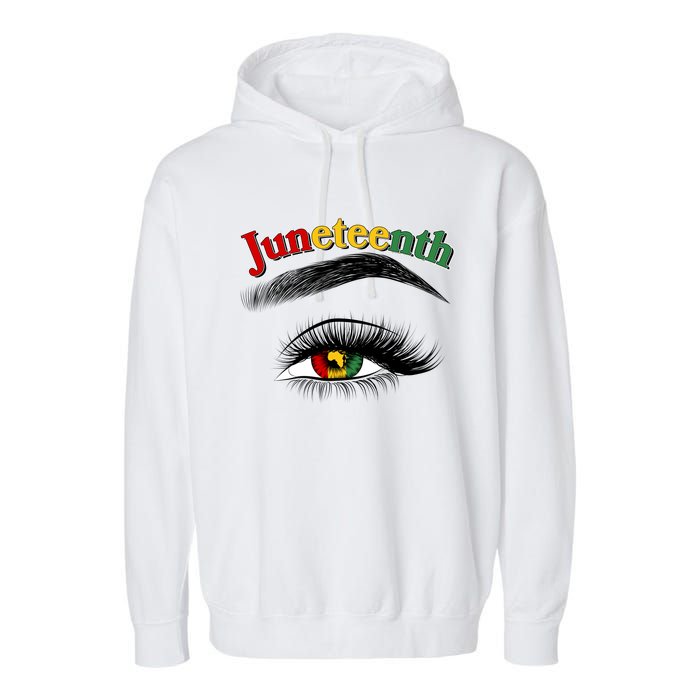 Juneteenth African American Woman Eye Garment-Dyed Fleece Hoodie