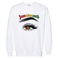 Juneteenth African American Woman Eye Garment-Dyed Sweatshirt