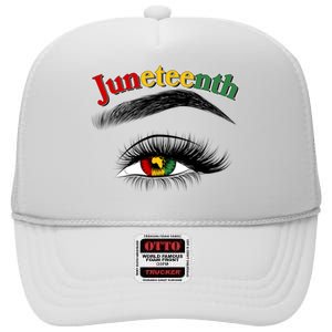 Juneteenth African American Woman Eye High Crown Mesh Back Trucker Hat