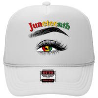 Juneteenth African American Woman Eye High Crown Mesh Back Trucker Hat