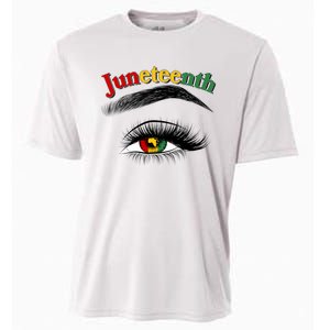 Juneteenth African American Woman Eye Cooling Performance Crew T-Shirt