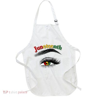 Juneteenth African American Woman Eye Full-Length Apron With Pockets