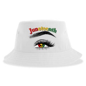 Juneteenth African American Woman Eye Sustainable Bucket Hat