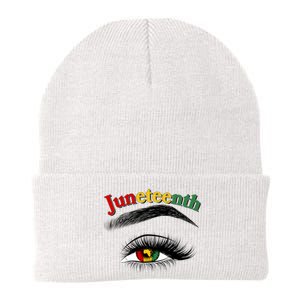 Juneteenth African American Woman Eye Knit Cap Winter Beanie