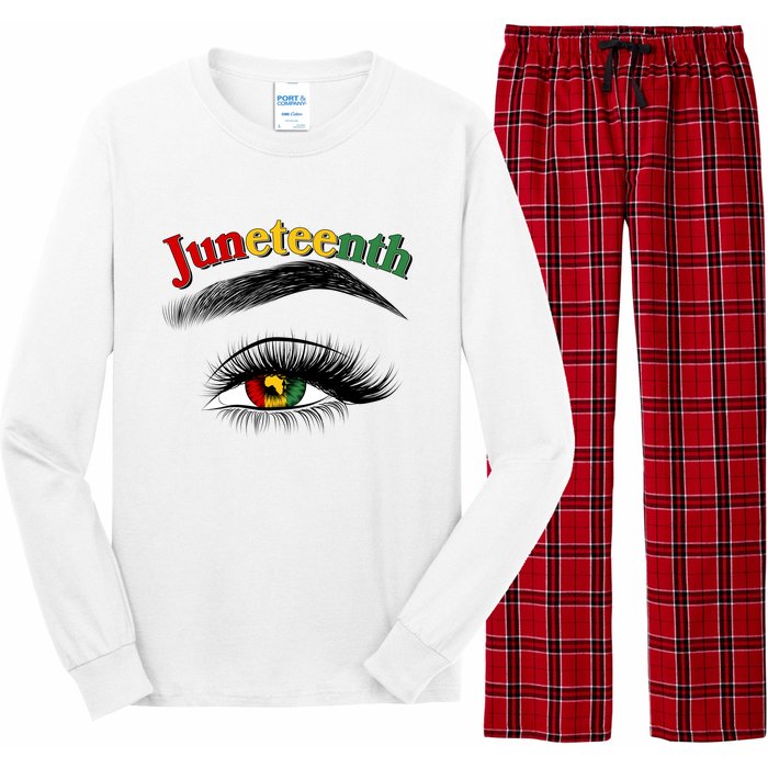 Juneteenth African American Woman Eye Long Sleeve Pajama Set