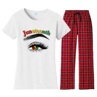 Juneteenth African American Woman Eye Women's Flannel Pajama Set