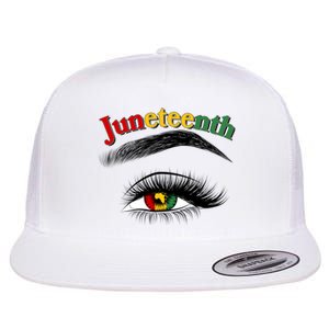 Juneteenth African American Woman Eye Flat Bill Trucker Hat