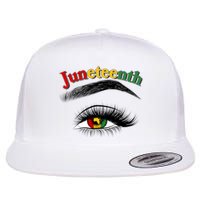 Juneteenth African American Woman Eye Flat Bill Trucker Hat