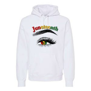 Juneteenth African American Woman Eye Premium Hoodie