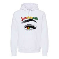 Juneteenth African American Woman Eye Premium Hoodie