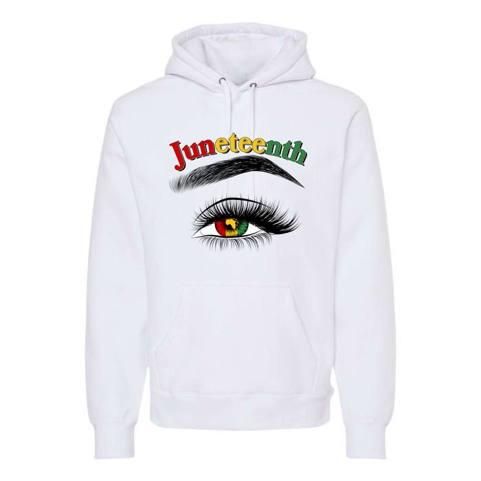 Juneteenth African American Woman Eye Premium Hoodie