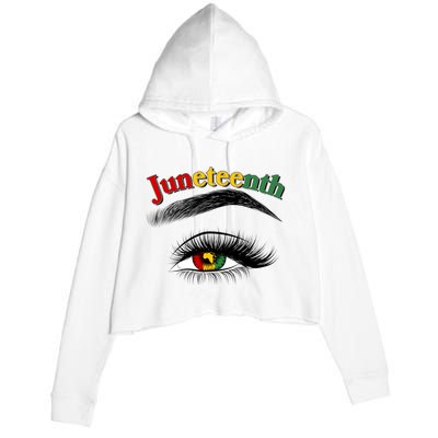 Juneteenth African American Woman Eye Crop Fleece Hoodie