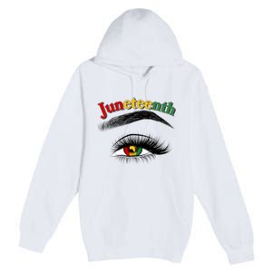 Juneteenth African American Woman Eye Premium Pullover Hoodie